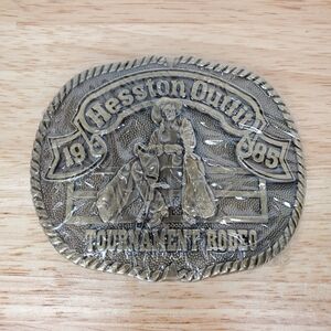 Vintage Hesston Outfit 1985 Belt Buckle Tournament Rodeo Western New Deadstock